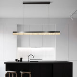 Sleek Black Linear LED Kitchen Island Pendant Light Image - 6