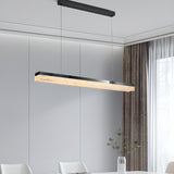 Sleek Black Linear LED Kitchen Island Pendant Light Image - 7