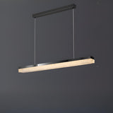 Sleek Black Linear LED Kitchen Island Pendant Light Image - 8