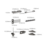 Sleek Black Metal Adhesive Mount Bathroom Hardware Set #size