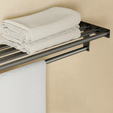 Sleek Black Metal Adhesive Mount Bathroom Hardware Set Image - 8