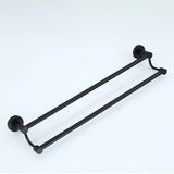 Sleek Black Metal Bathroom Organizer Set with Hooks Image - 11