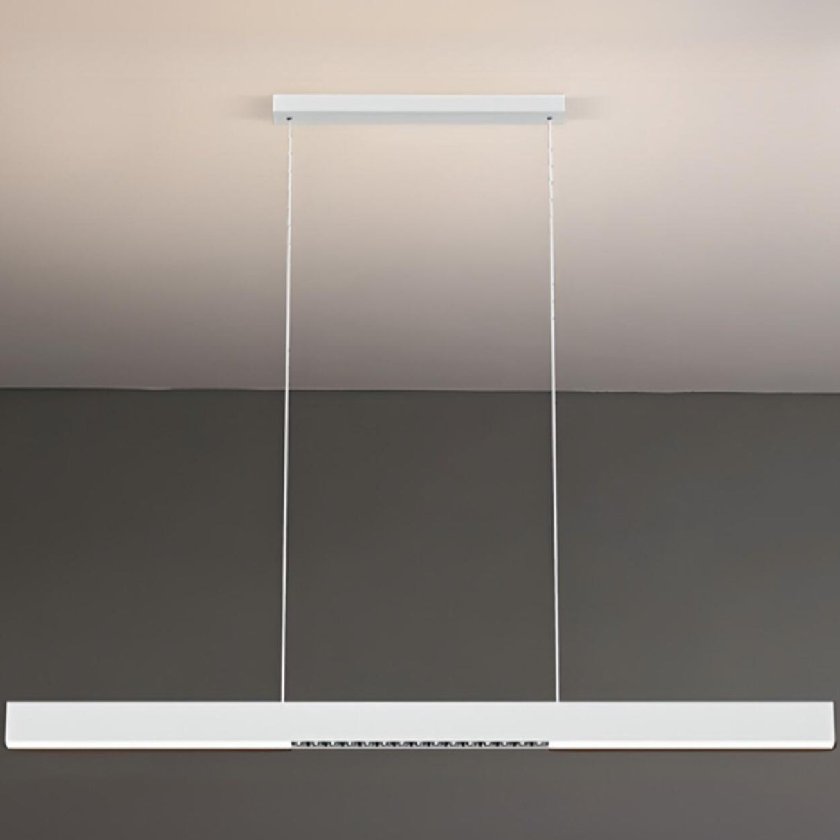 Sleek Black Minimalist Linear Pendant Island Light Image - 12