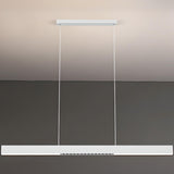 Sleek Black Minimalist Linear Pendant Island Light Image - 12