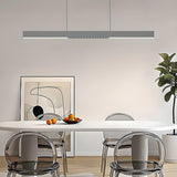 Sleek Black Minimalist Linear Pendant Island Light Image - 3