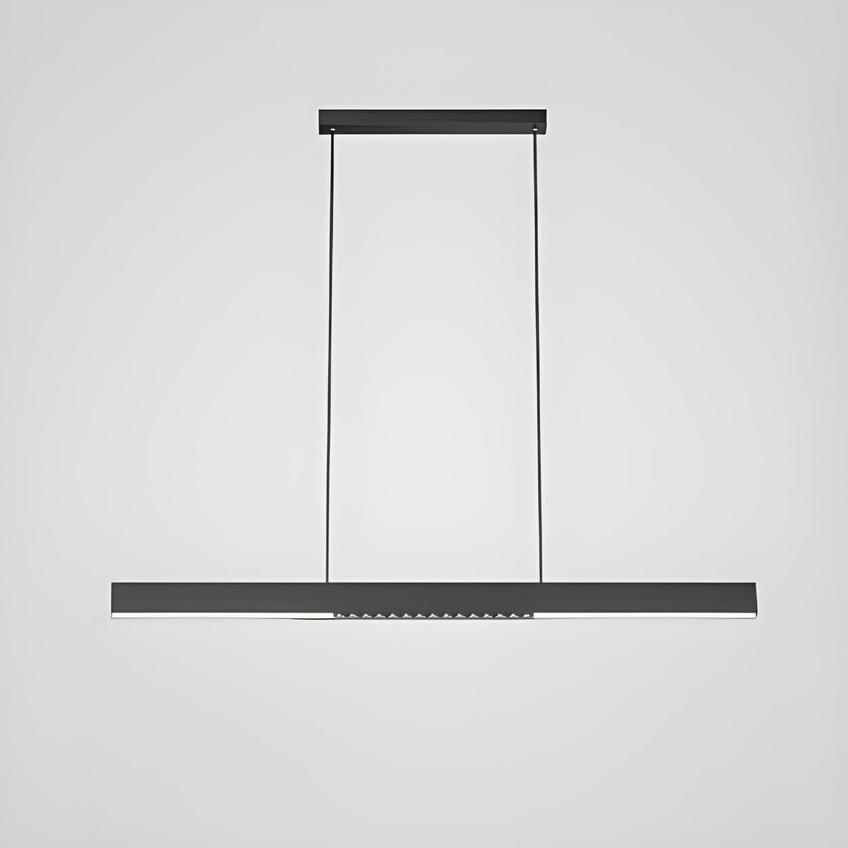 Sleek Black Minimalist Linear Pendant Island Light Image - 6