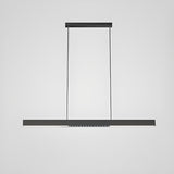 Sleek Black Minimalist Linear Pendant Island Light Image - 6