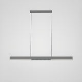 Sleek Black Minimalist Linear Pendant Island Light Image - 7