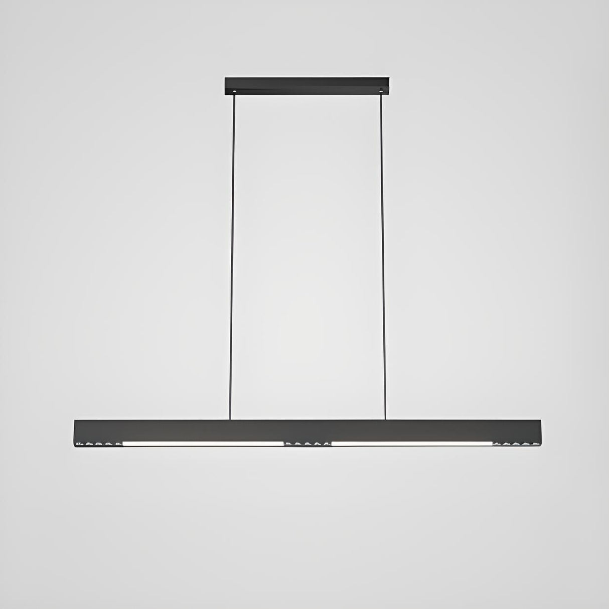 Sleek Black Minimalist Linear Pendant Island Light Image - 9