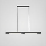 Sleek Black Minimalist Linear Pendant Island Light Image - 9