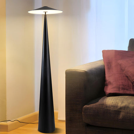 Sleek Black Modern Mushroom Metal LED Floor Lamp Image - 1