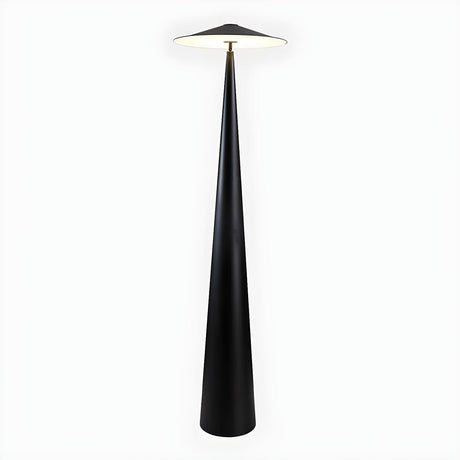 Sleek Black Modern Mushroom Metal LED Floor Lamp Image - 2