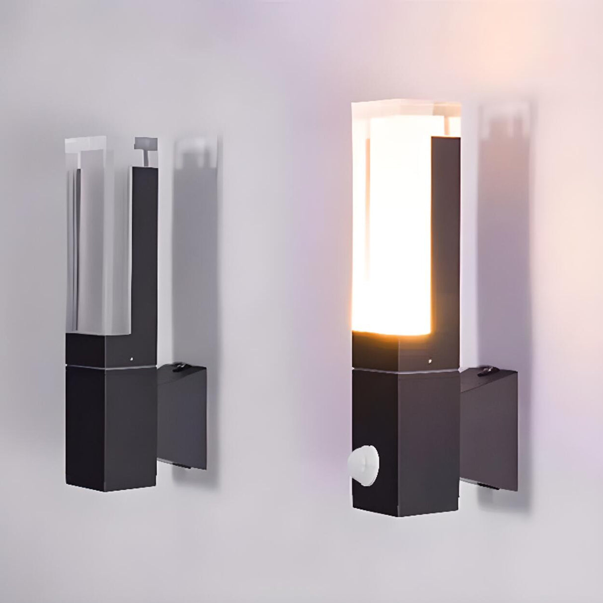 Sleek Black Rectangular Modern Wall Sconce Image - 1