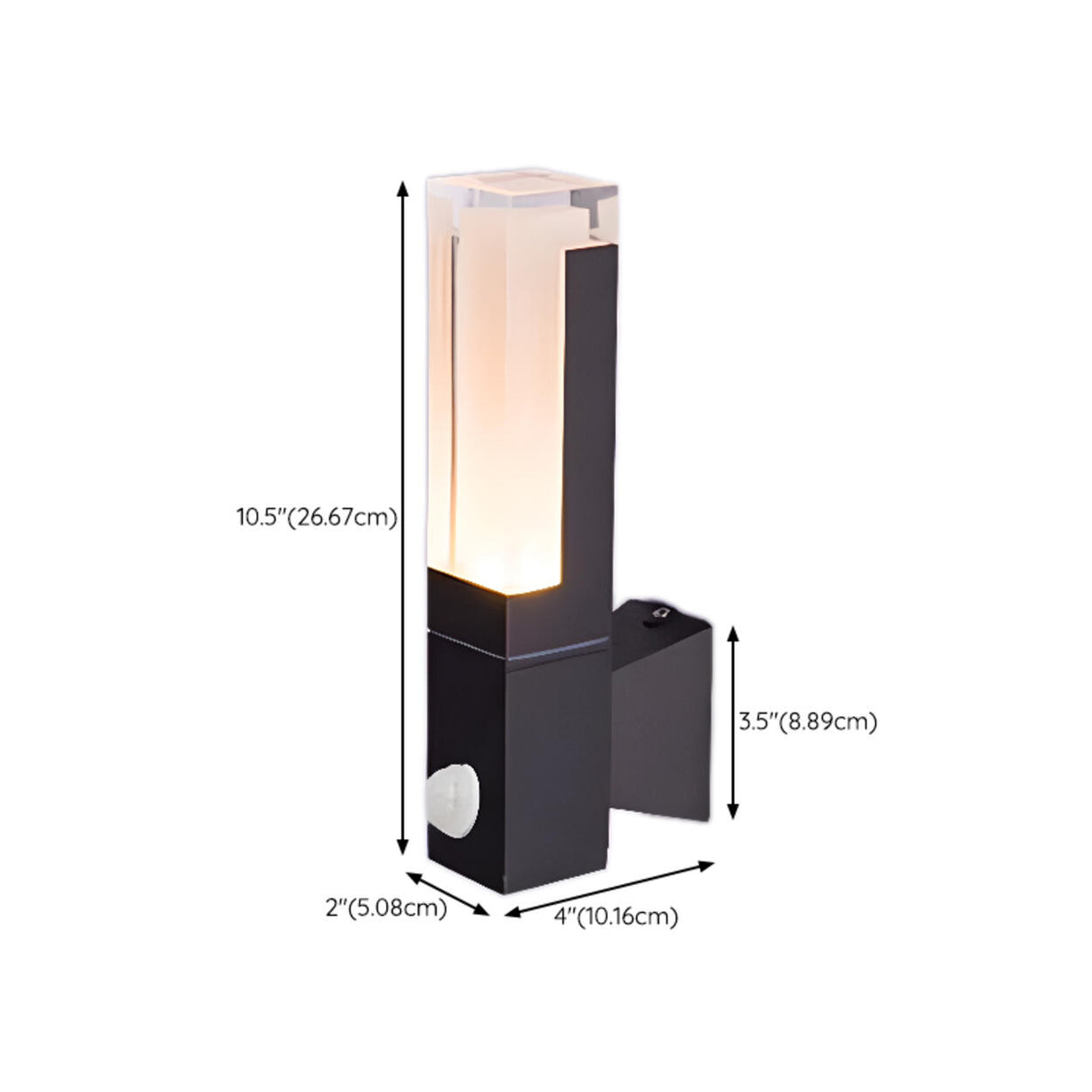 Sleek Black Rectangular Modern Wall Sconce 