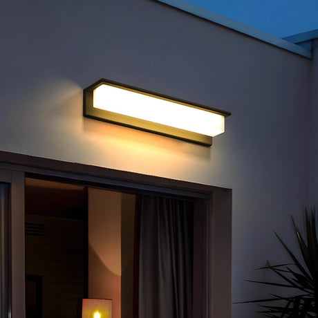 Sleek Black Rectangular Outdoor LED Wall Light Image - 1