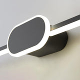 Sleek Black Round and Linear Metal LED Vanity Light Image - 11