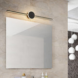 Sleek Black Round and Linear Metal LED Vanity Light Image - 14