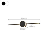 Sleek Black Round and Linear Metal LED Vanity Light #size