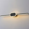 Sleek Black Round and Linear Metal LED Vanity Light Image - 3