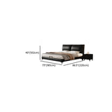 Sleek Black Upholstered Headboard Queen Platform Panel Bed Image - 10