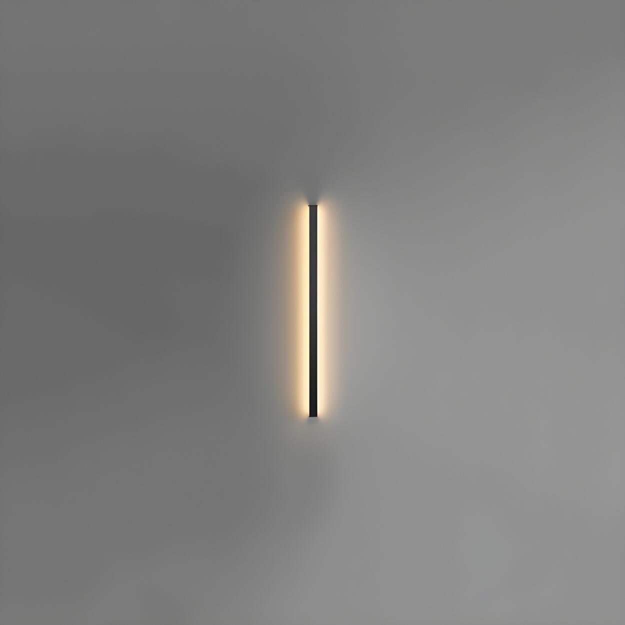 Sleek Black Vertical Linear LED Metal Wall Sconce Image - 2