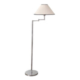 Sleek Chrome and Classic Tapered Shade Floor Lamp Image - 5