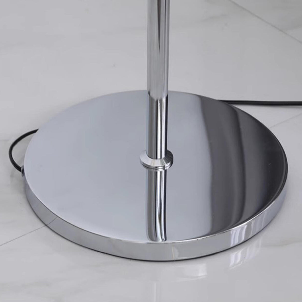 Sleek Chrome and Classic Tapered Shade Floor Lamp Image - 6