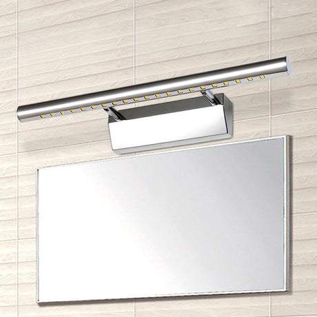 Sleek Chrome Sliver Bathroom Vanity Mirrors Light Image - 1