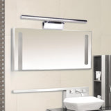 Sleek Chrome Sliver Bathroom Vanity Mirrors Light Image - 8