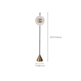 Sleek Circular Shade and Brass Cone Base Floor Lamp #size