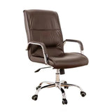 Sleek Conference Leather Silver Frame Black Office Chair Image - 17