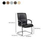 Sleek Conference Leather Silver Frame Black Office Chair Image - 21