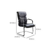 Sleek Conference Leather Silver Frame Black Office Chair Image - 22