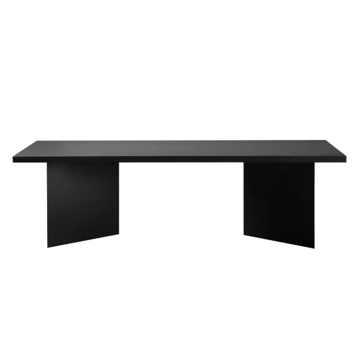 Sleek Cool Black Rectangular Wood Top Computer Desk Image - 2