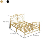 Sleek Curved Metal Gold King Headboard Open-Frame Bed #size