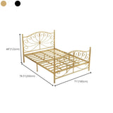 Sleek Curved Metal Gold King Headboard Open-Frame Bed Image - 11