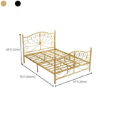 Sleek Curved Metal Gold King Headboard Open-Frame Bed Image - 12