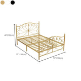 Sleek Curved Metal Gold King Headboard Open-Frame Bed Image - 13