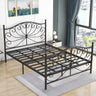 Sleek Curved Metal Gold King Headboard Open-Frame Bed Image - 4