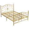 Sleek Curved Metal Gold King Headboard Open-Frame Bed Image - 5