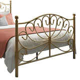 Sleek Curved Metal Gold King Headboard Open-Frame Bed Image - 9