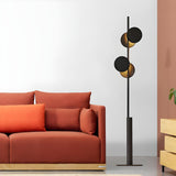 Sleek Dual Disc Shades Vertical Modern Floor Lamp Image - 1