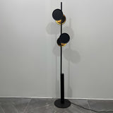 Sleek Dual Disc Shades Vertical Modern Floor Lamp Image - 10