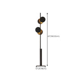 Sleek Dual Disc Shades Vertical Modern Floor Lamp #size