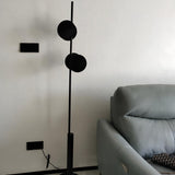 Sleek Dual Disc Shades Vertical Modern Floor Lamp Image - 8