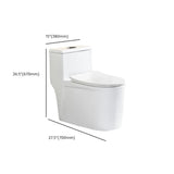 Sleek Elongated White Antimicrobial Seat One-Piece Toilet #size