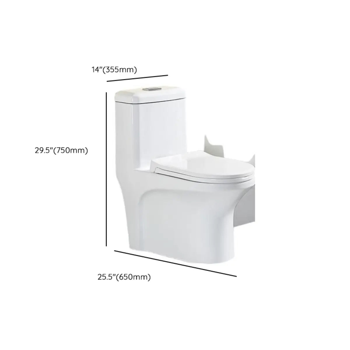 Sleek Elongated White Antimicrobial Seat One-Piece Toilet Image - 17