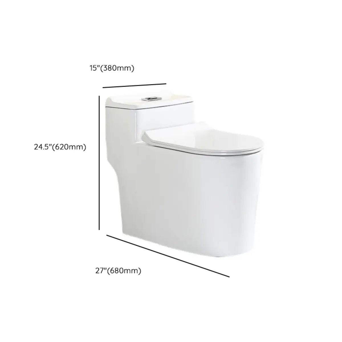 Sleek Elongated White Antimicrobial Seat One-Piece Toilet Image - 18