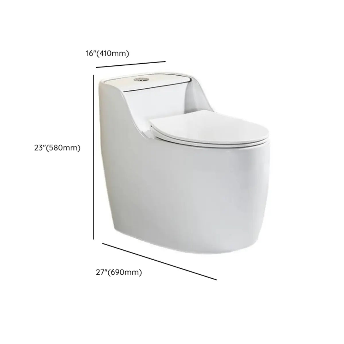 Sleek Elongated White Antimicrobial Seat One-Piece Toilet Image - 20