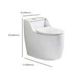 Sleek Elongated White Antimicrobial Seat One-Piece Toilet Image - 20